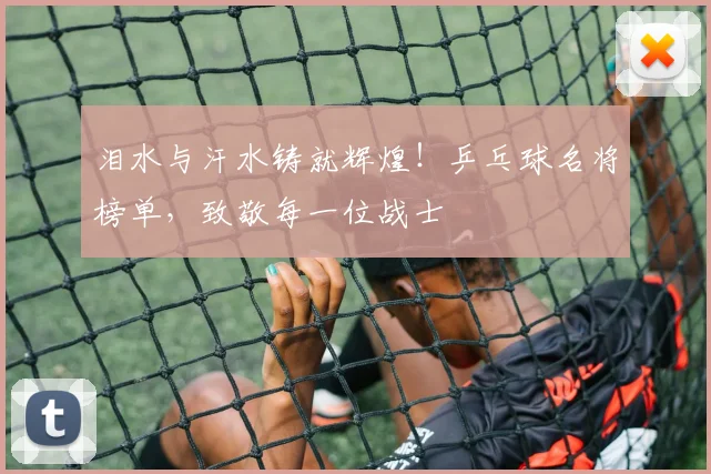泪水与汗水铸就辉煌!乒乓球名将榜单,致敬每一位战士